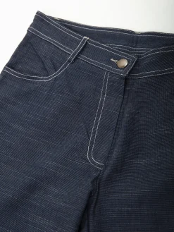 Calças efeito ganga à boca de sino