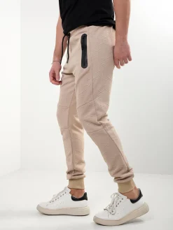 Calças fato treino malha texturizada