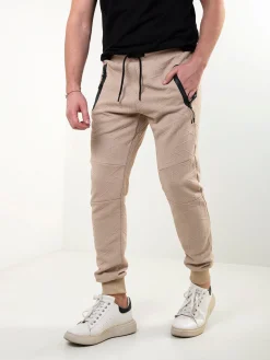 Calças fato treino malha texturizada