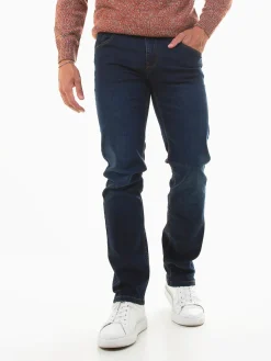 Calças ganga azuis slim fit