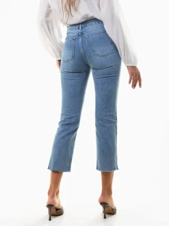 Calças ganga azul claro mom fit