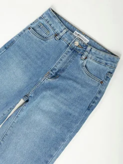 Calças ganga azul claro mom fit