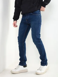 Calças ganga azul escuro slim fit