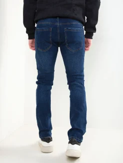 Calças ganga azul escuro slim fit