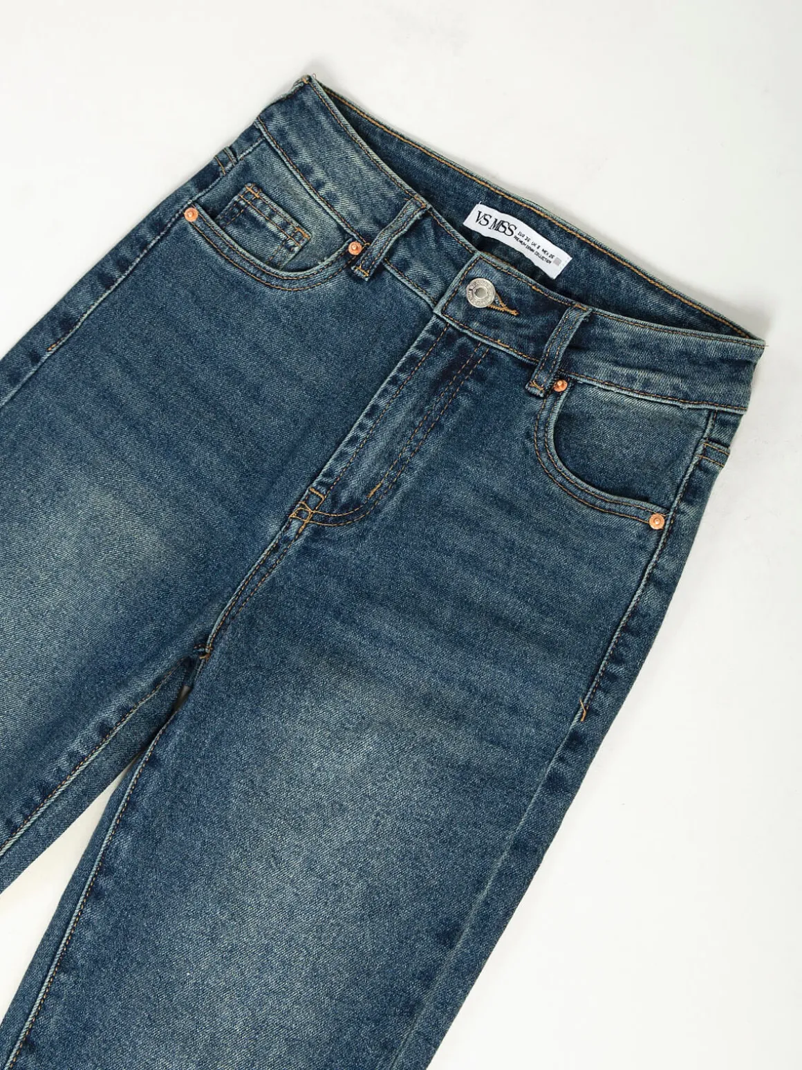 Calças ganga azul médio mom fit