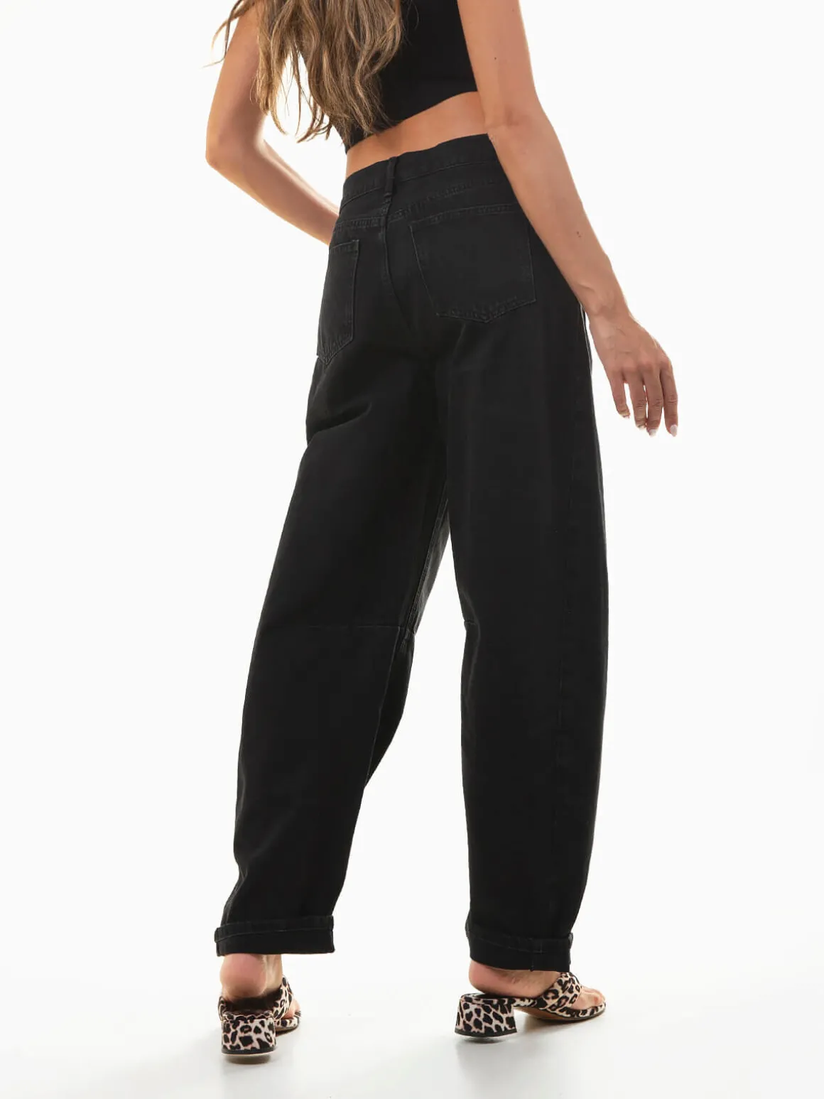 Calças ganga balloon pretas