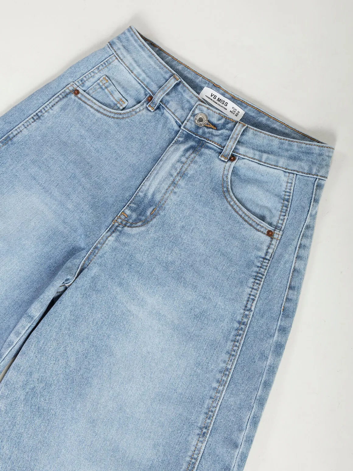 Calças ganga barrel azul claro