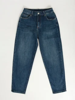 Calças ganga boyfriend cintura alta