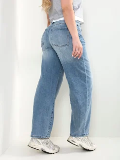 Calças ganga boyfriend de cintura alta