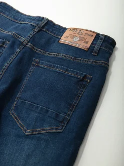 Calças ganga elásticas com botões