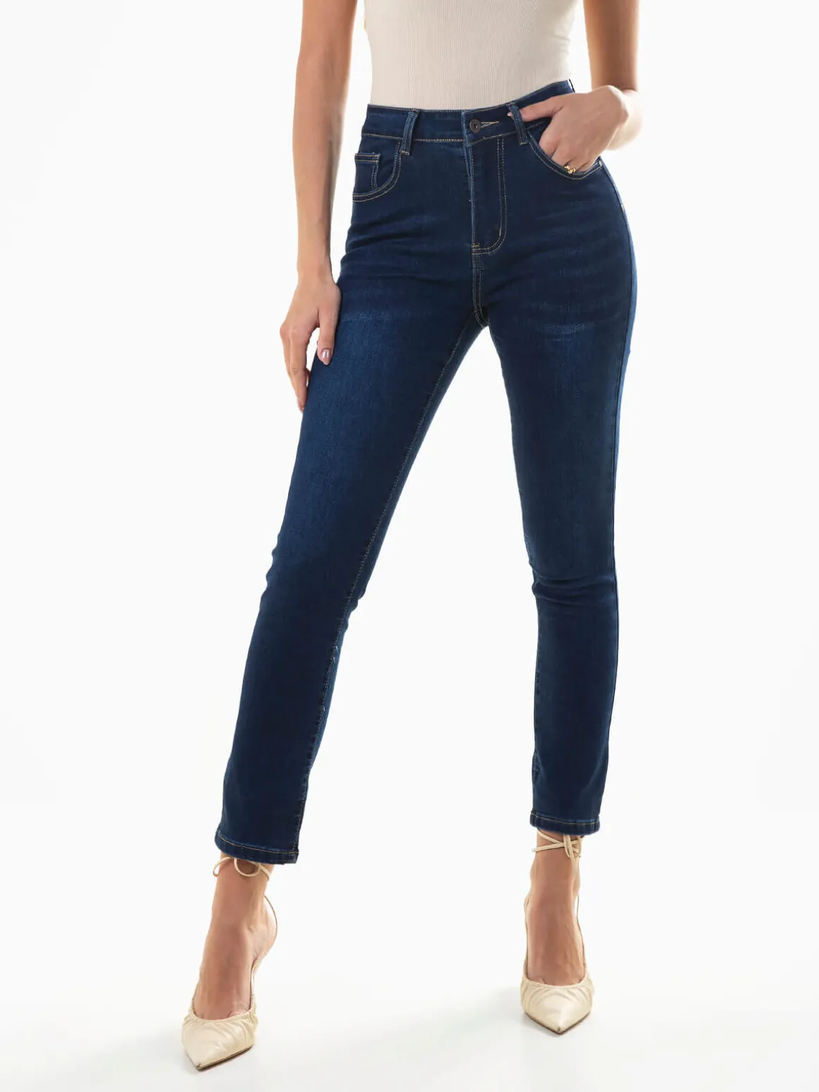 Calças ganga elásticas skinny fit