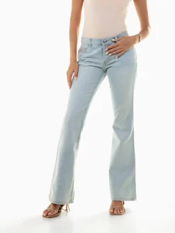 Calças ganga flare cintura baixa