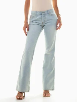 Calças ganga flare cintura baixa