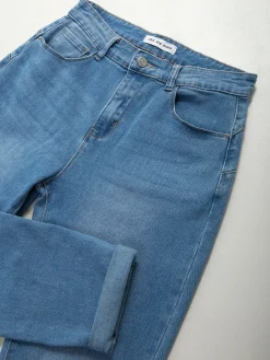 Calças ganga mom fit push-up