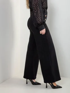 Calças ganga palazzo pretas