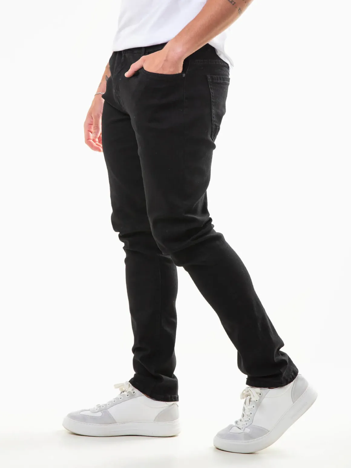 Calças ganga pretas regular fit