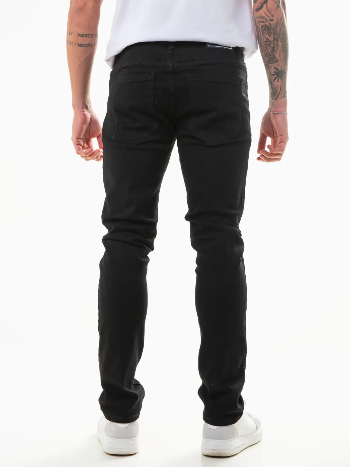 Calças ganga pretas regular fit