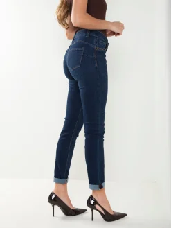 Calças ganga push-up com animal print