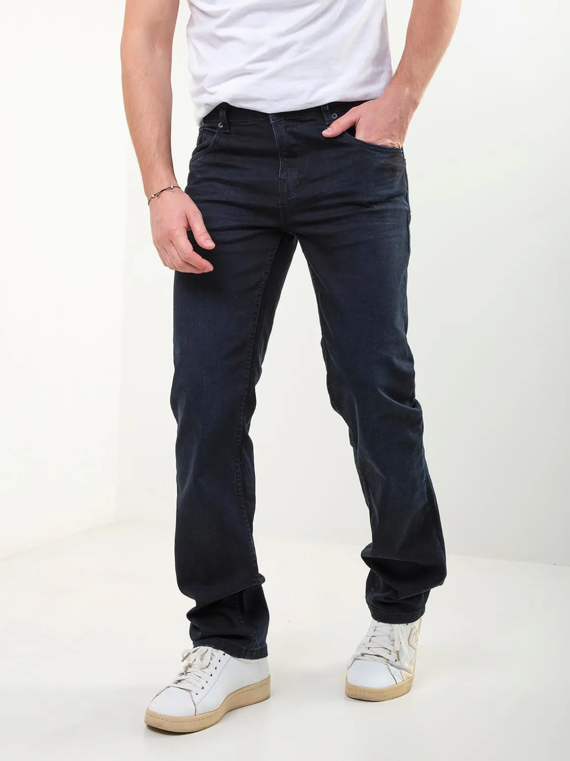 Calças ganga regular fit azul escuro