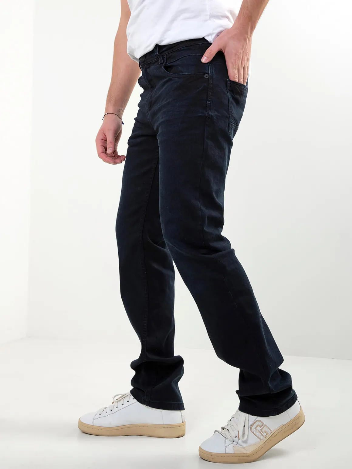 Calças ganga regular fit azul escuro