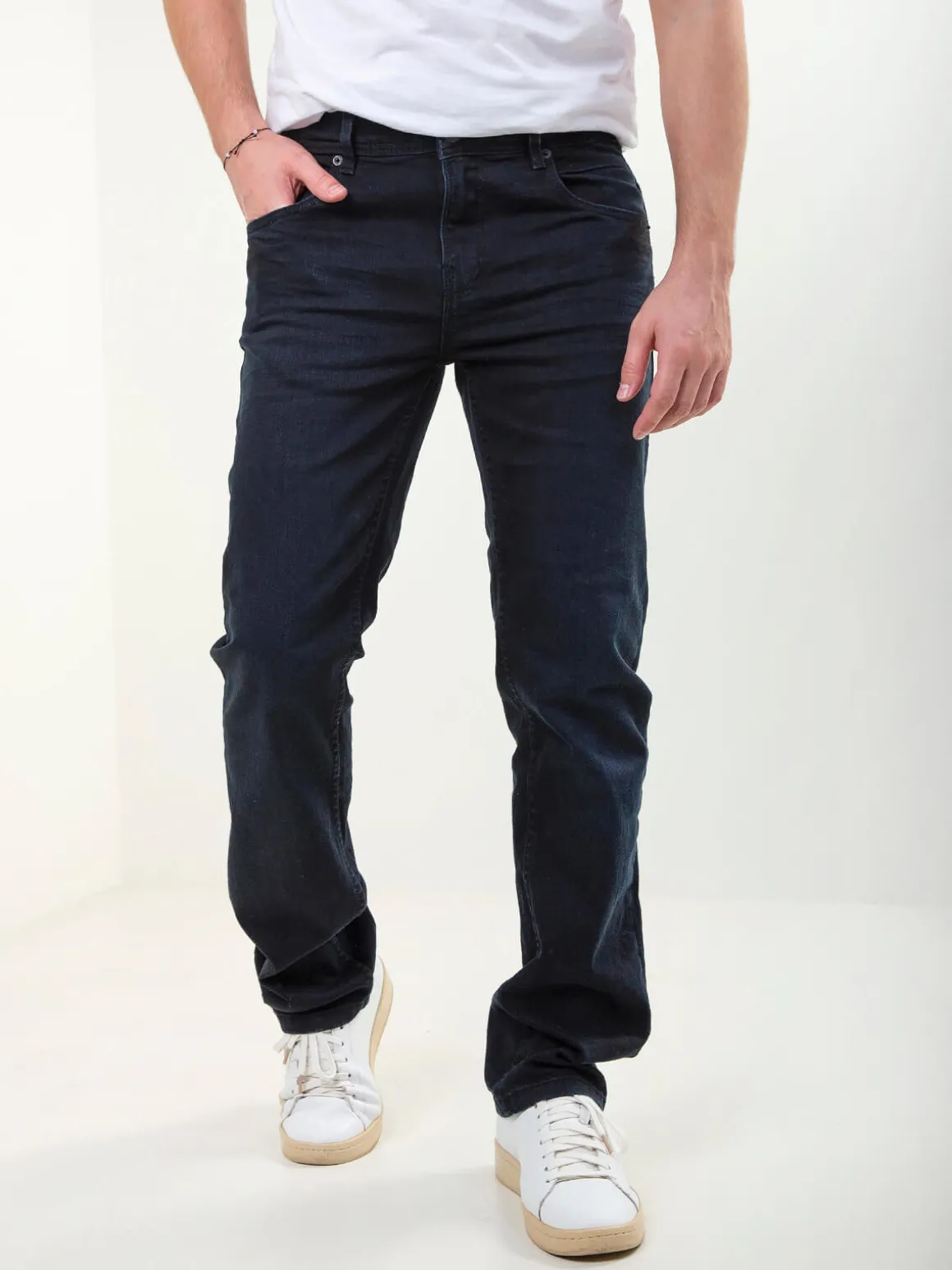 Calças ganga regular fit azul escuro