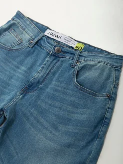 Calças ganga regular fit azul médio