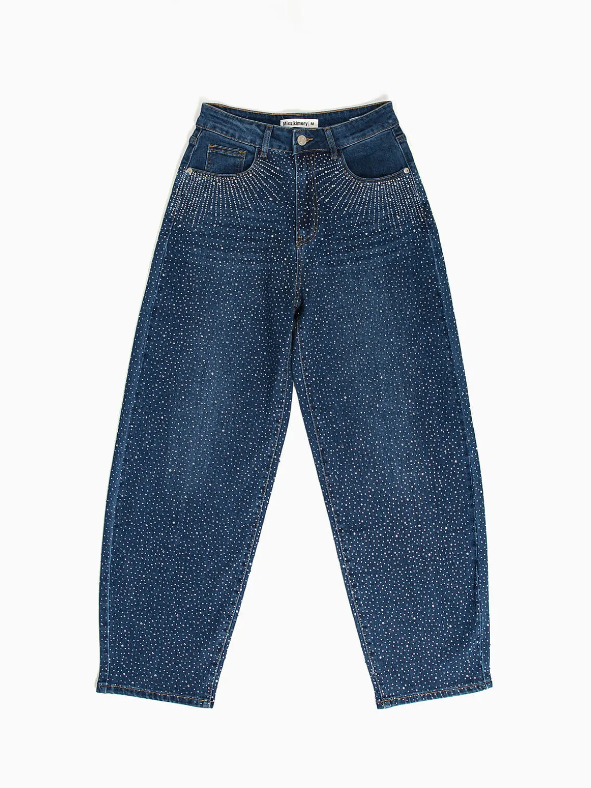 Calças ganga skater com strass