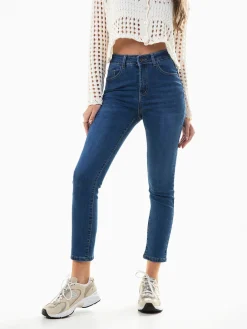 Calças ganga skinny fit azul escuro