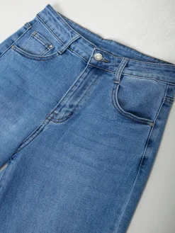 Calças ganga wide leg azul claro