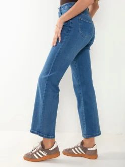 Calças ganga wide leg azul médio