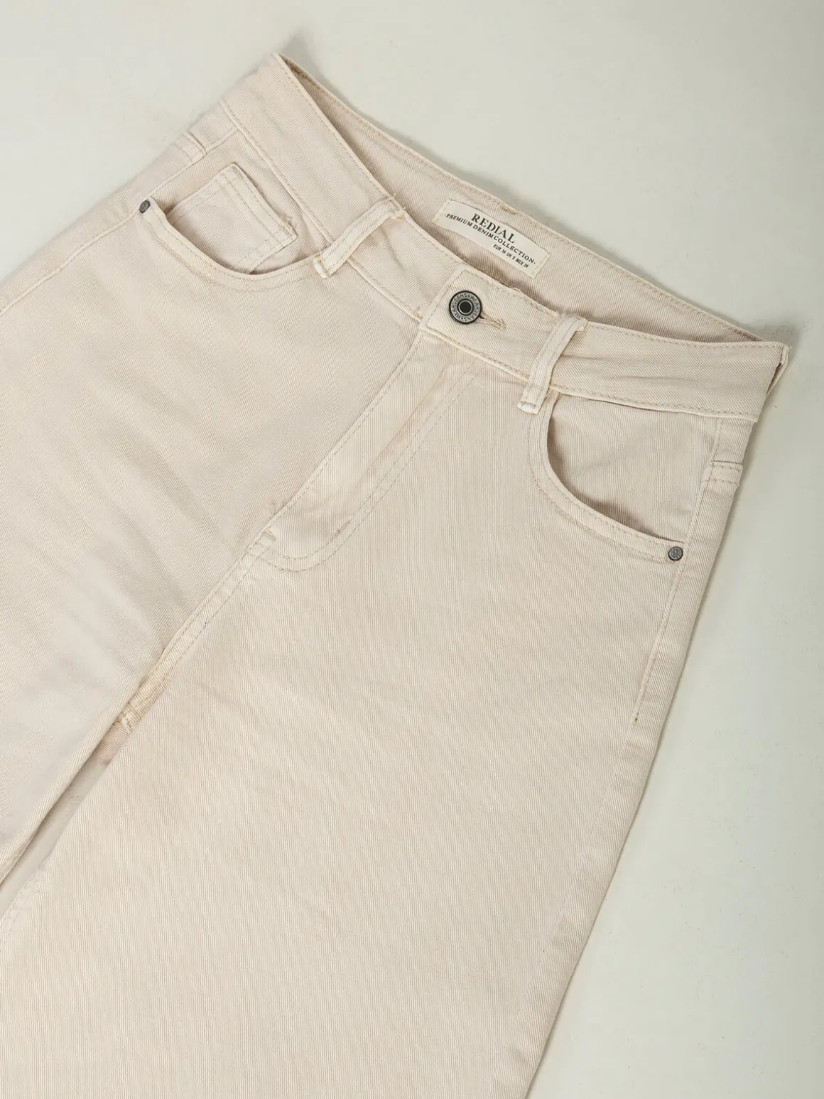 Calças ganga wide leg bege