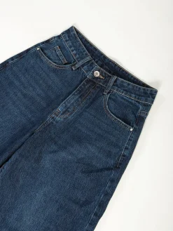 Calças ganga wide leg cintura alta