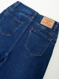 Calças ganga wide leg com efeito push-up