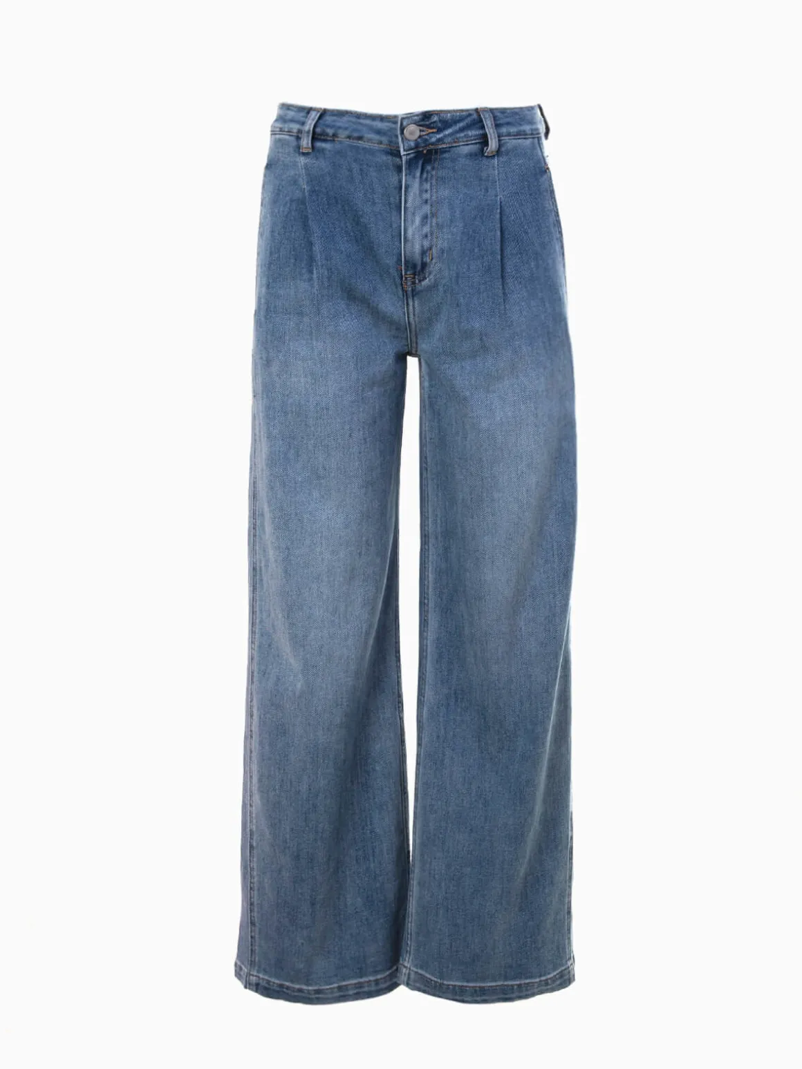 Calças ganga wide leg de cintura alta