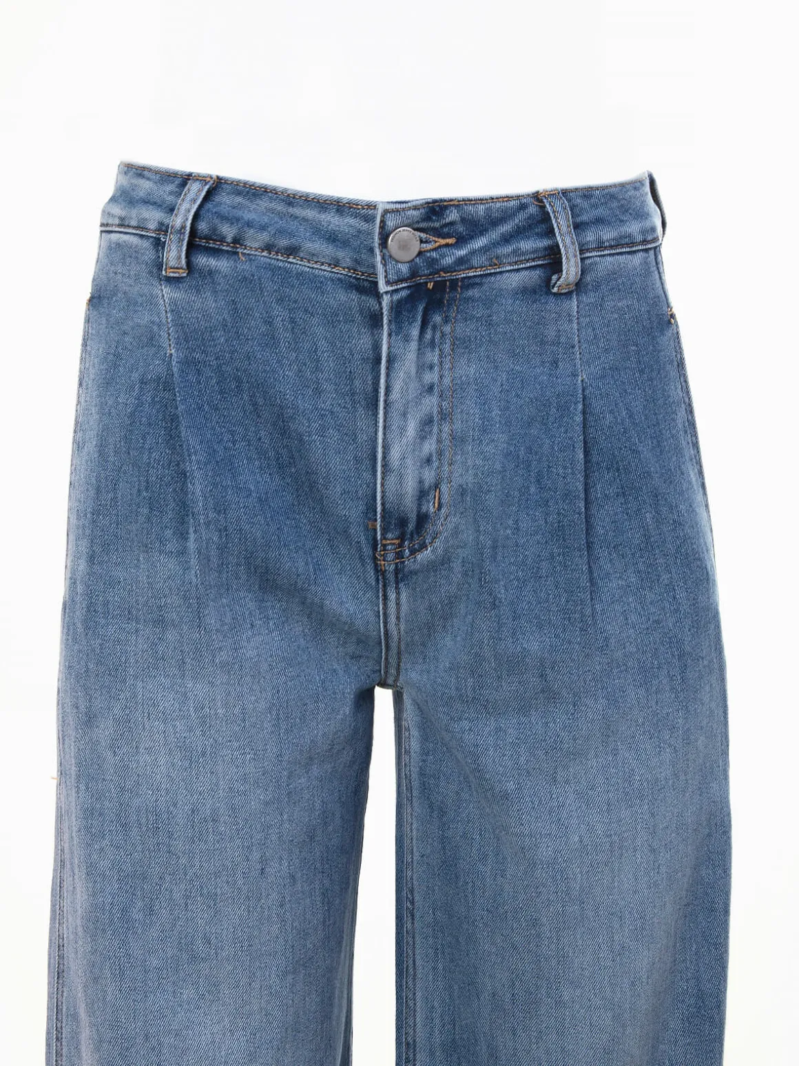 Calças ganga wide leg de cintura alta