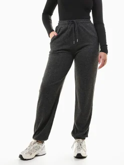 Calças jogger em malha canelada