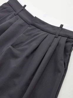 Calças largas alfaiataria cintura dupla