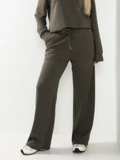 Calças malha com strass