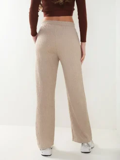 Calças malha com textura