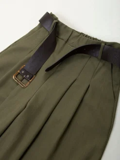 Calças wide leg com cinto