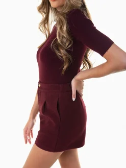 Calções alfaiataria com cintura alta