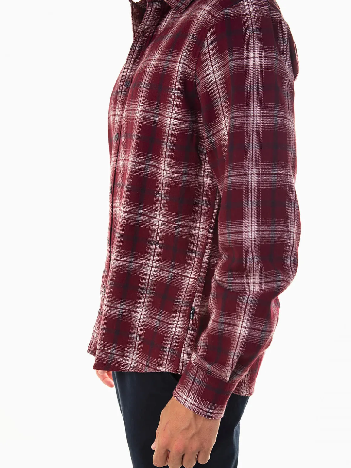 Camisa bordeaux flanela com xadrez