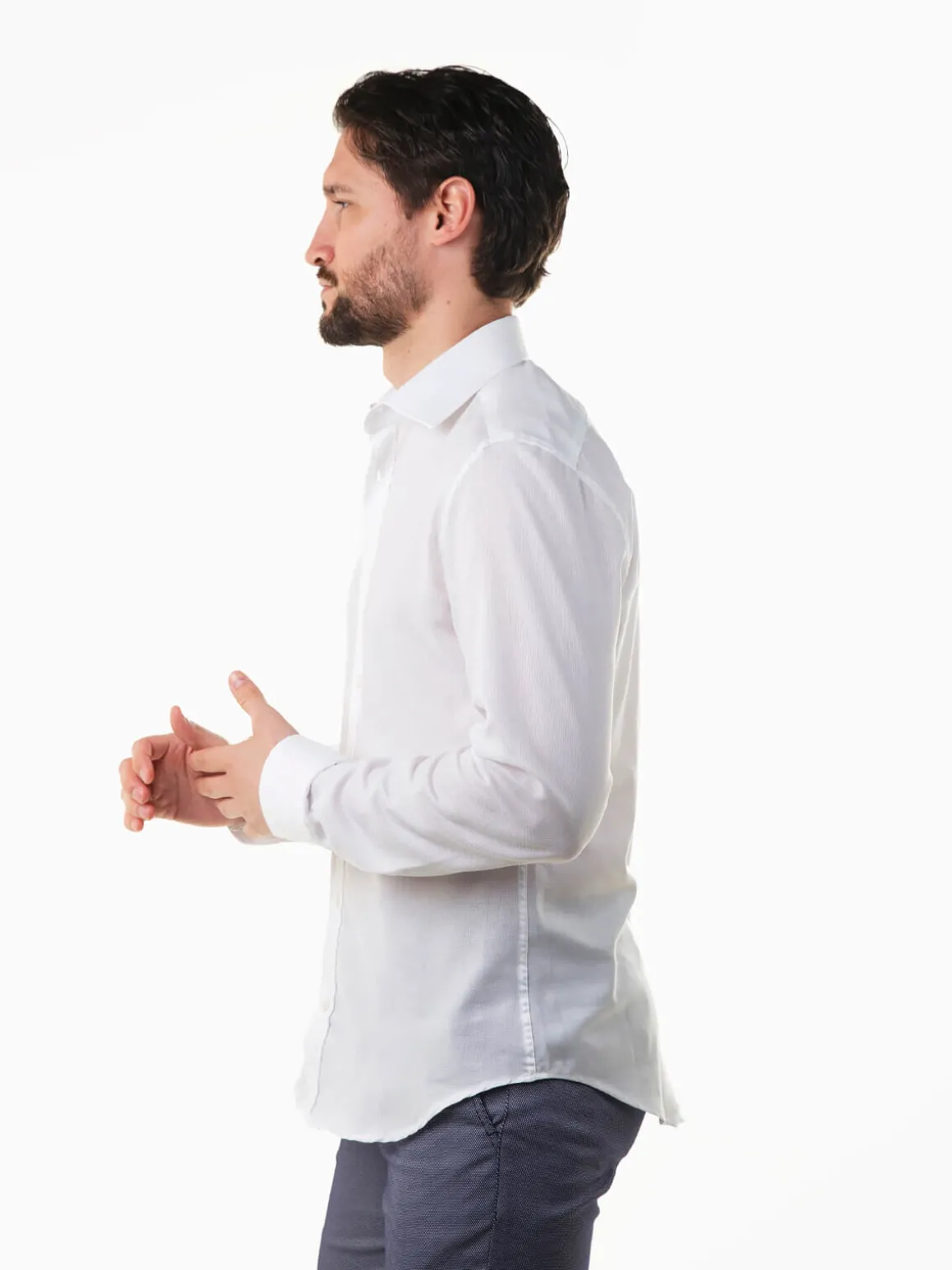 Camisa branca com textura