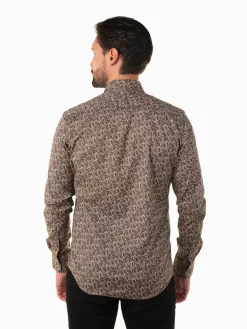 Camisa castanha com estampado