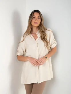 Camisa comprida manga 3/4