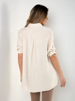 Camisa comprida manga 3/4