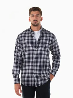 Camisa flanela azul marinho