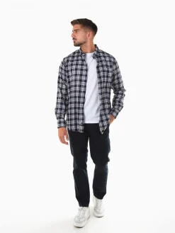 Camisa flanela azul marinho