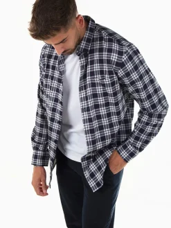 Camisa flanela azul marinho