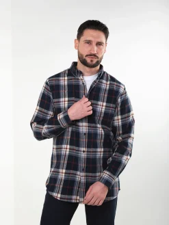 Camisa flanela azul marinho 100% algodão